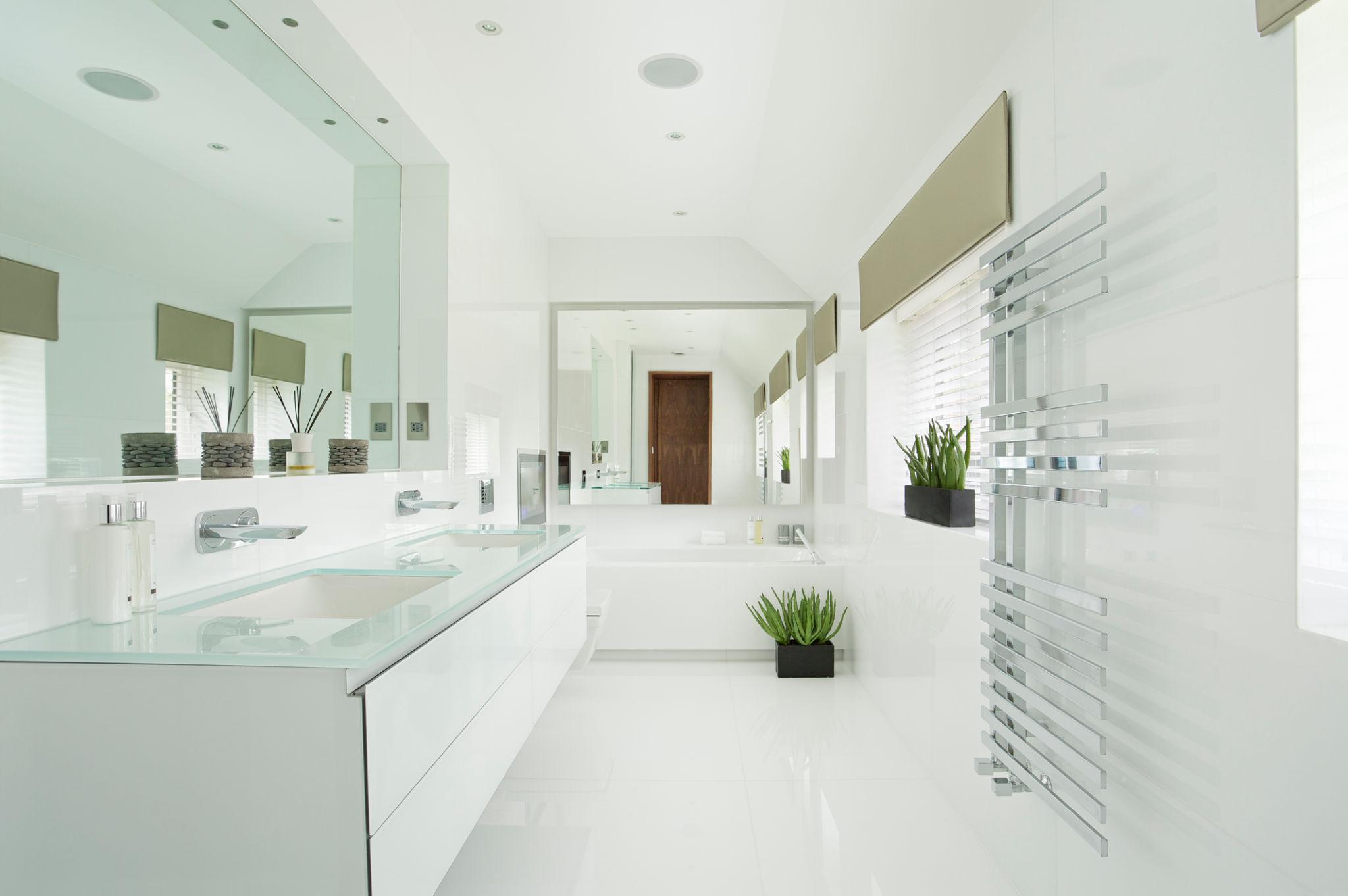 Finished bathroom after professional repair and upgrade