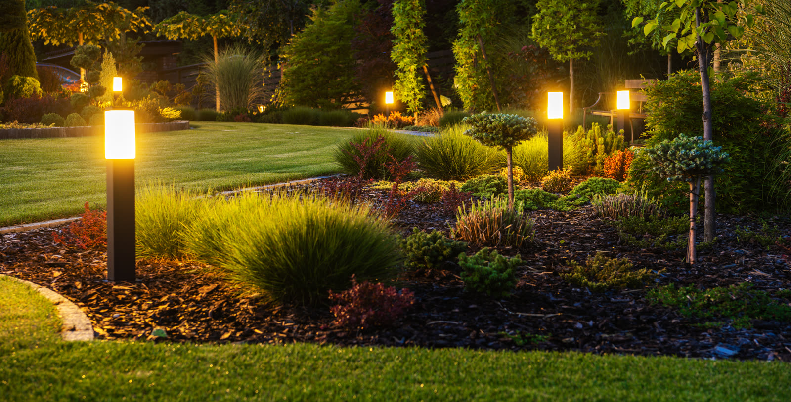 elegant and modern garden led lighting — Simple Lighting Installation in Sarasota, FL