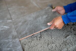 Detailed flooring repair and tile replacement work